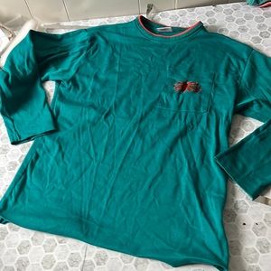 Vintage Aileen Small Green Long Sleeve Emblem Pocket T Shirt